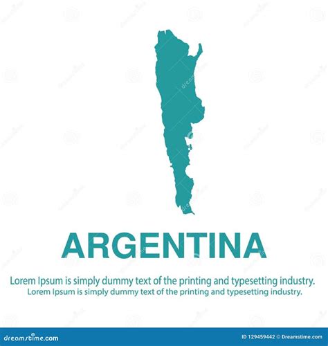 Mapa Azul Abstracto De La Argentina Con Estilo Plano Del Fondo Blanco