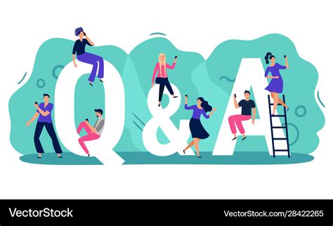 Questions And Answers Q A With People Persons Vector Image