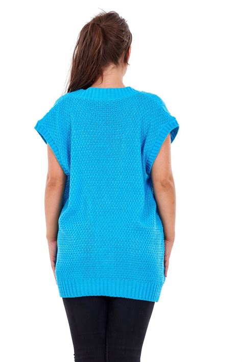 new plus size women moss knitted waistcoat pockets sleeveless buttons cardigan ebay