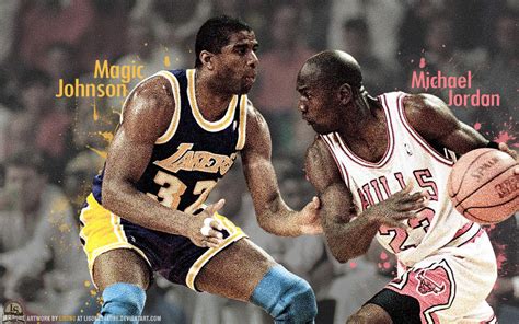 Magic Johnson Vs Michael Jordan Wallpaper By Lisong24kobe On Deviantart