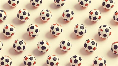 Premium Photo A Pattern Of Soccer Balls With A Retro Color Scheme On