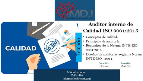 Auditor Interno De Calidad Iso 90012015 8 Y 15 Febrero Costa Rica