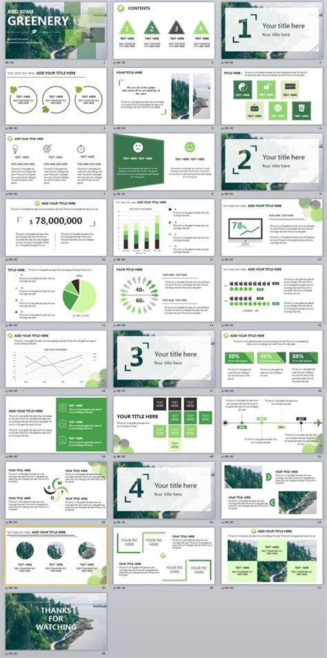 Business Infographic 28 Green Annual Report Chart Powerpoint