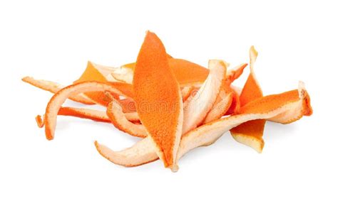 Pile Of Dry Orange Peels Isolated On White Stock Image Image Of