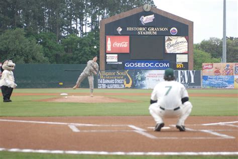 Id Nco Of The Year Throws First Pitch For Savannah Sand Gnats Nara Dvids Public Domain