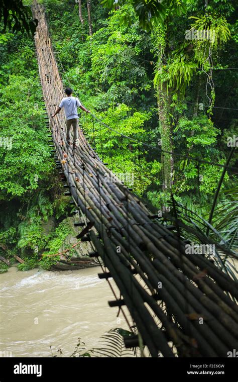 Hanging Bamboo Bridge Hi Res Stock Photography And Images Alamy