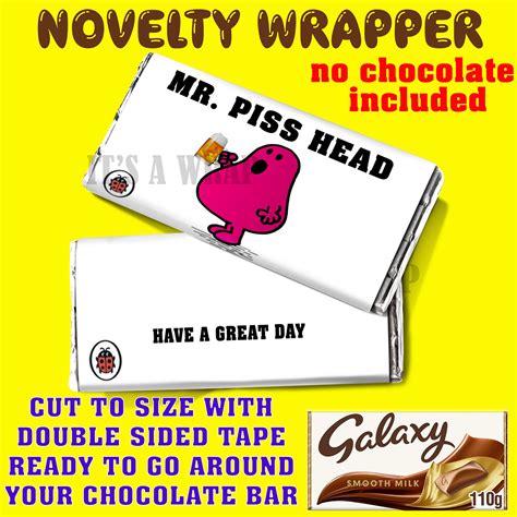 Rude Mr Men Chocolate Bar Wrapper Novelty Joke Funny T Etsy