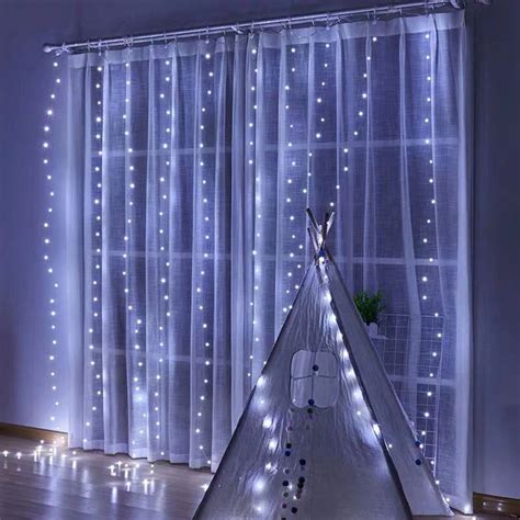 Led Window Curtain Lights Warm White Energy Efficient Fairy Etsy