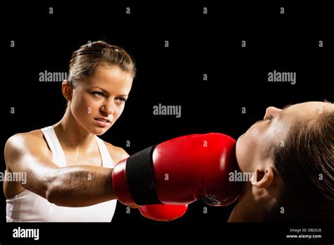 Frau Boxing Stockfotografie Alamy