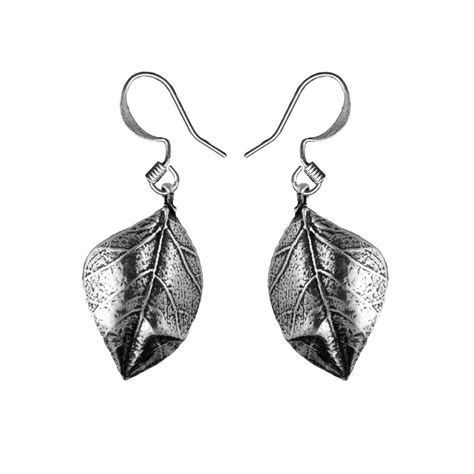 Oberon Design Britannia Metal Jewelry Earrings New Leaf