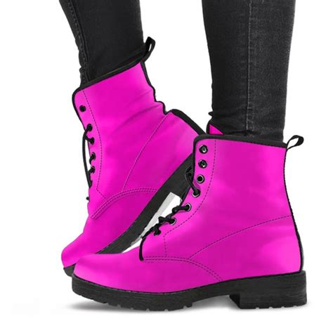 Womens Hot Pink Leather Boots Mothers Day Ts For Etsy