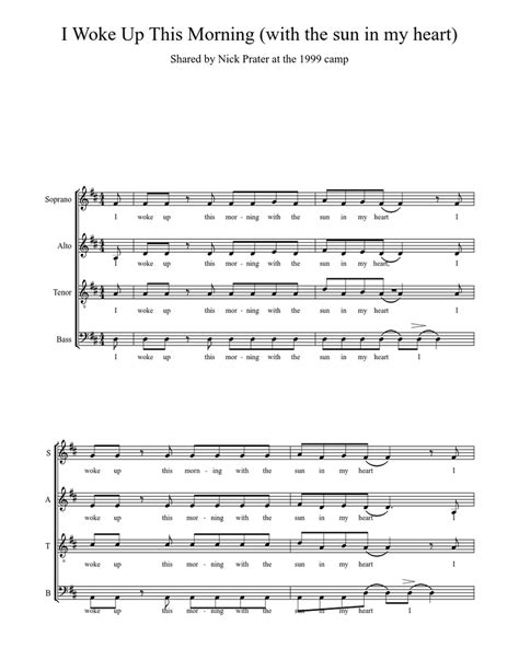 I Woke Up This Morning With The Sun In My Heart Sheet Music