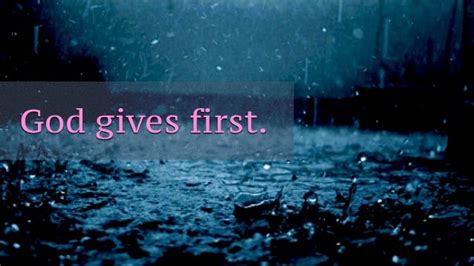 God Gives First