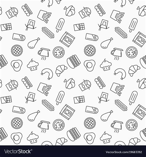Simple Fast Food Seamless Pattern Royalty Free Vector Image