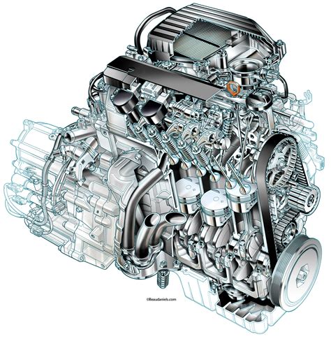 Technical Illustration Beau And Alan Daniels Cutaway Automotive Engines