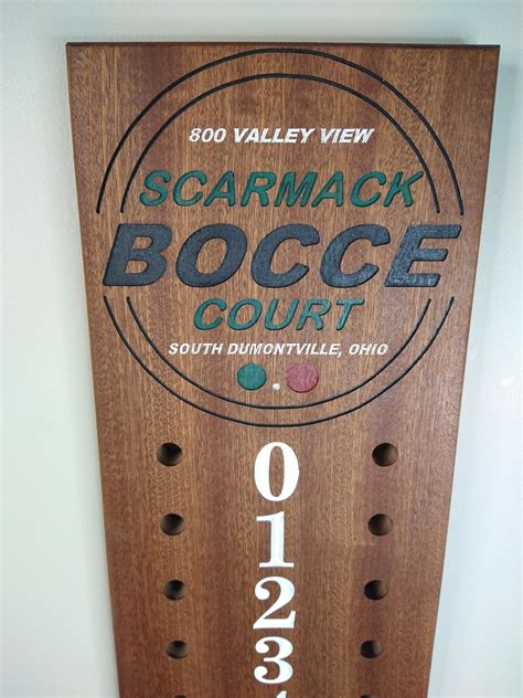 Bocce Scoreboard Your Logo Cnc Engraved Extra Large Size Large Scoring