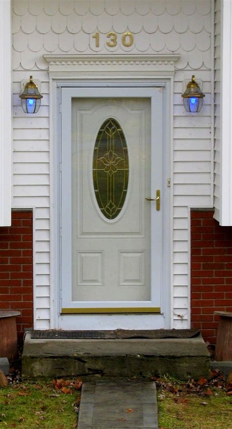 Use these simple techniques to add privacy to your windows without blocking natural light. FRONT DOOR..... | With oval stained glass window, storm ...