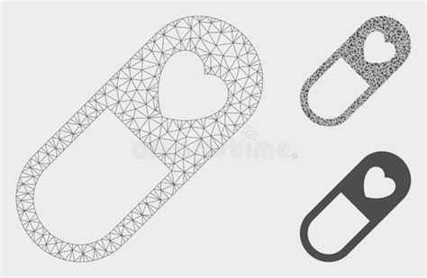 Love Granule Vector Mesh Wire Frame Model And Triangle Mosaic Icon