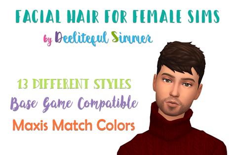 Sims 4 Ccs The Best Facial Hair For Females By Deelitefulsimmer