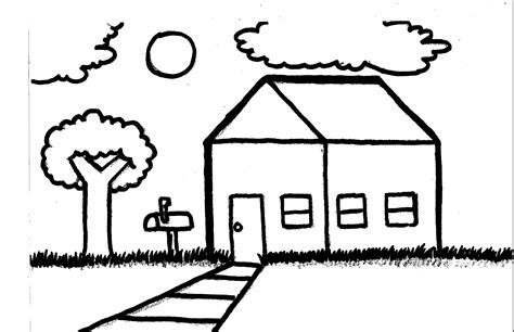 Simple Line Drawing Of A House At Explore