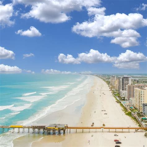 Daytona Beach Florida Aerial View With Beach And Ocean Travel Off Path