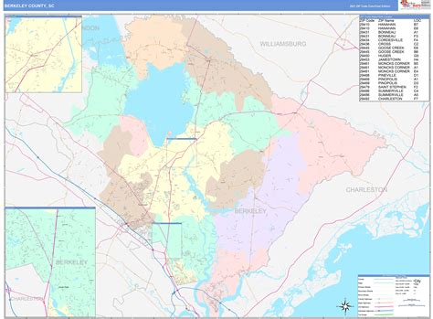 Berkeley County Sc Wall Map Color Cast Style By Marketmaps