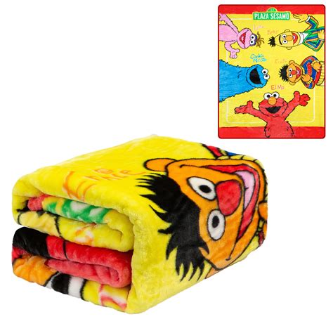 Plush Throw Blanket Sesame Street Elmo And Friends Amigos Twin Bed 60 X 80 Faux Fur Blanket