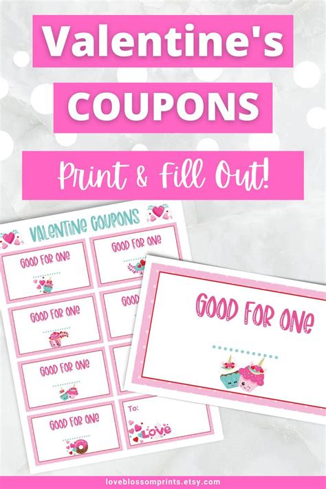 Valentine Coupons For Kids Printable Kids Love Coupons Diy Etsy