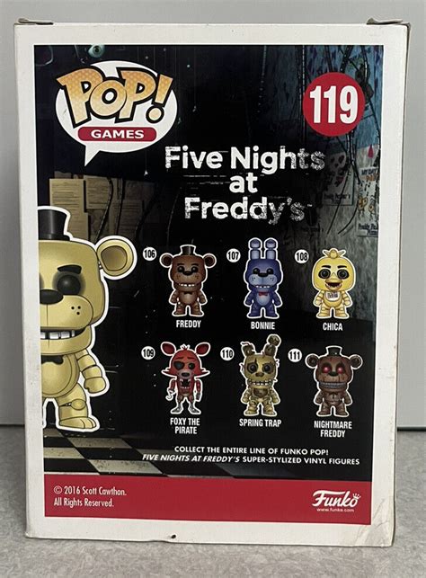 Funko Pop Golden Freddy 119 Gold Five Nights At Freddys Fnaf Sdcc 2016