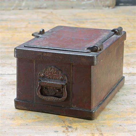 Victorian Cast Iron Patented Fireproof Strongbox Treasure Jewelry Chest