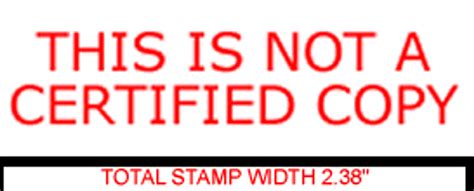 This Is Not A Certified Copy Rubber Stamp For Office Use Self Inking