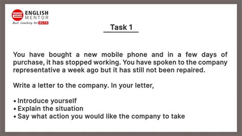 Ielts General Training Task 1 Letter Learn How To Write A Complaint