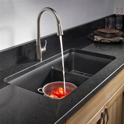 Kohler executive chef™ 33 x 22 in. Kohler K-8204-CM1 Cairn Undermount Double Bowl Kitchen ...