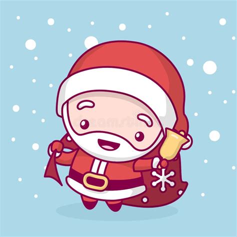 Chibi Lindo Precioso Del Kawaii Santa Claus Y Doncella De La Nieve