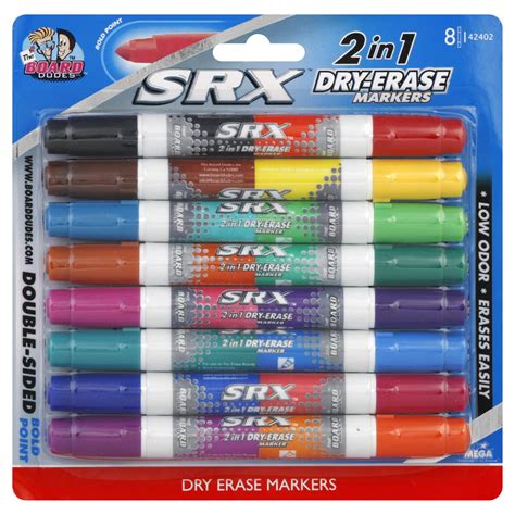 Srx Markers Dry Erase 2 In 1 Double Sided Low Odor Bold Point
