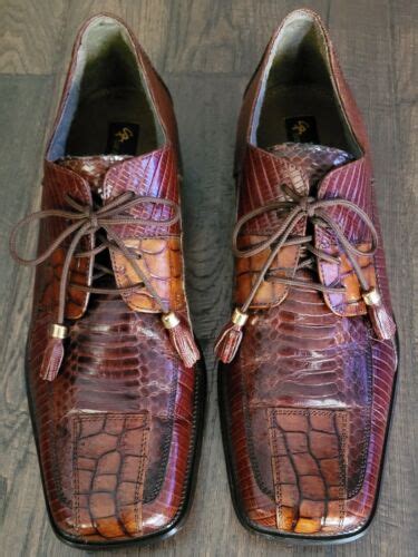 Stacy Adams Genuine Snakeskin Brown Leather Shoes Size 10 EBay