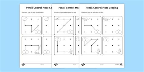 Dinosaur Themed Pencil Control Maze Copying Activity Pack