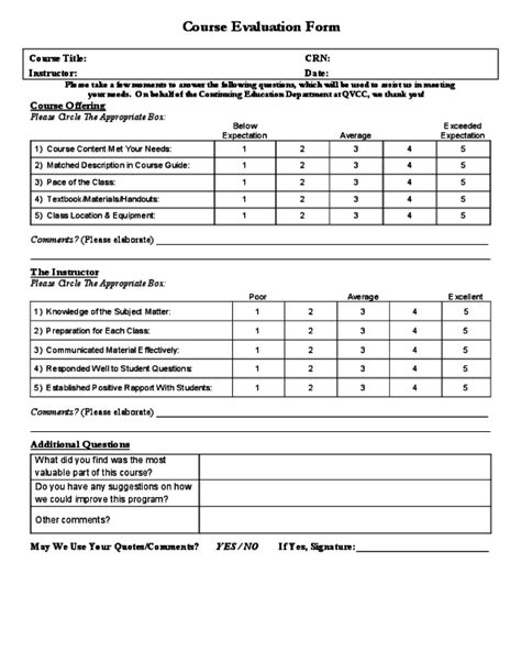 2022 Class Evaluation Form Fillable Printable Pdf And Forms Handypdf