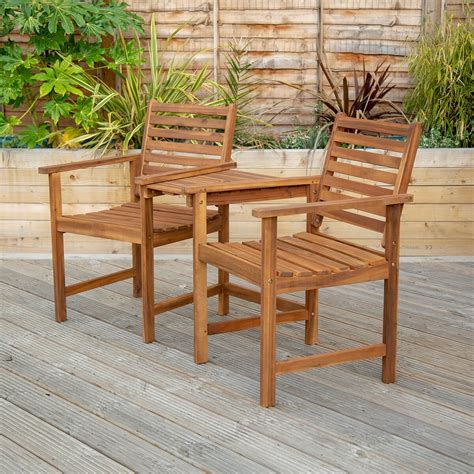 Wooden Companion Garden Seat With Table Uk