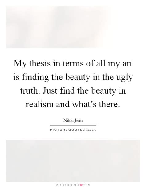The Ugly Truth About Beauty Thesis
