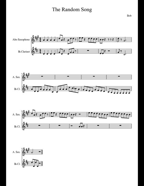 It is not easy to find a favorite song, because there are so many good songs, we often do not know what to listen to the song, so maybe this page can help you. Feel HAPPY: The Random Song sheet music for Clarinet, Alto Saxophone download free in PDF or MIDI