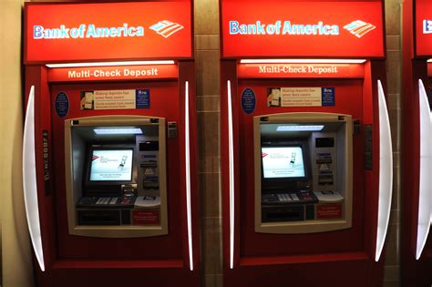 When you log in to your online banking account, you can decide to choose to go paperless, where you will only receive emails when a new statement has become. Bank of America cash machine, multi-check deposit, lit pan ...