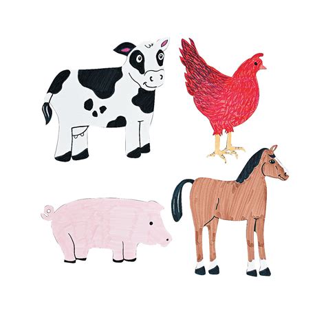 Printable Farm Animals Cut Outs