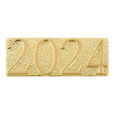 Gold 2024 Lapel Chenille Insignia Pin Metal Chenille Letter