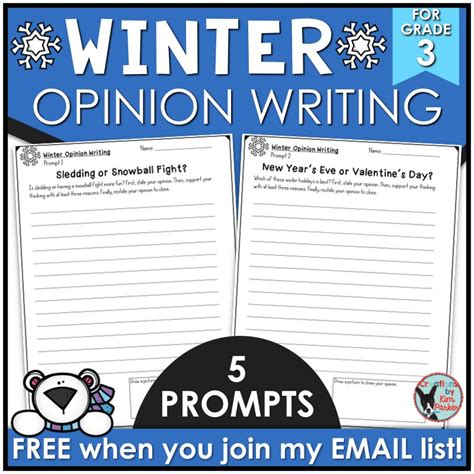 Free Winter Opinion Writing Prompts
