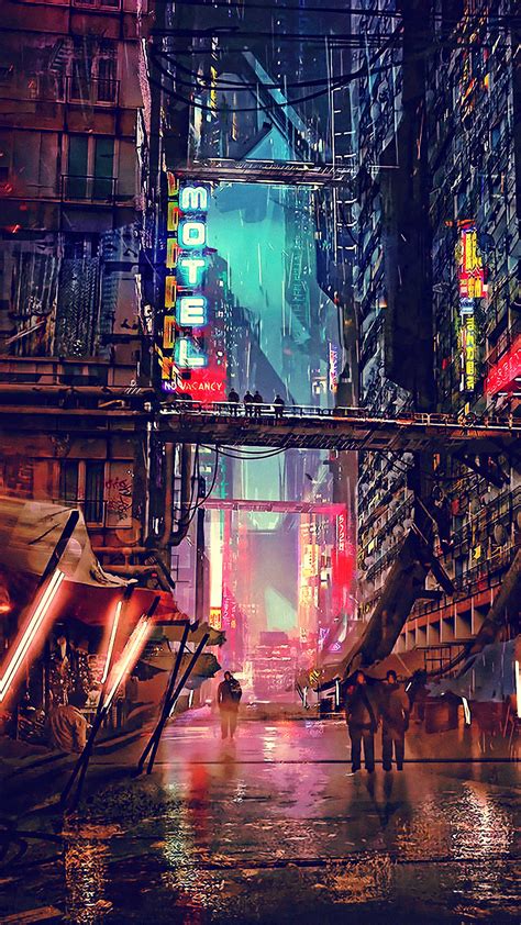 Anime Cityscape ~ Cyberpunk Hd Phone Wallpapers Bochicwasure