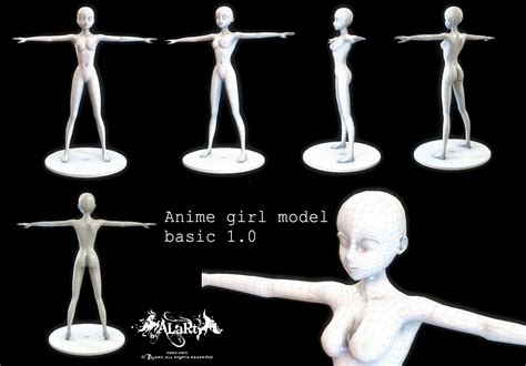 3d anime girl basic cgtrader