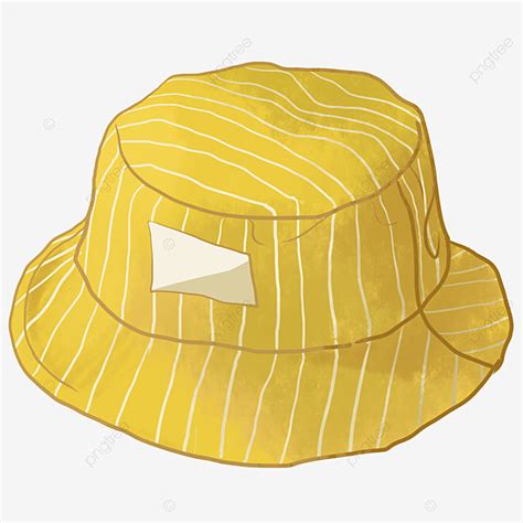 Cartoon Yellow Hat Illustration Yellow Hat Hat Decoration Striped