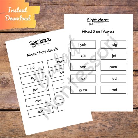 Sight Word Practice Printable Spelling Worksheet Montessori Etsy