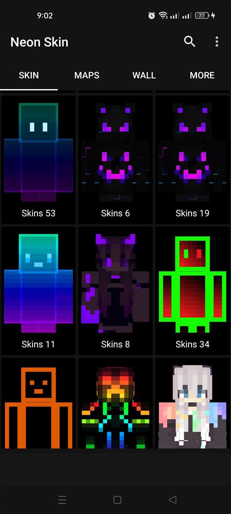 Descarga De Apk De Neon Skins Minecraft Pe Para Android